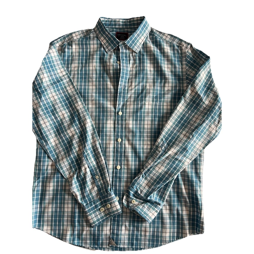 UNTUCKit Men's Blue, Checked, Long Sleeve, Cotton, Large - Picture 5 of 10